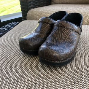 Dansko Brown Patterned Clogs